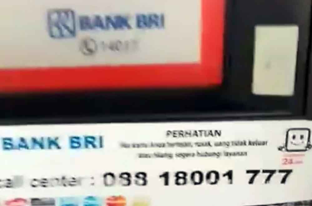 Nomor call center di ATM yang diduga palsu