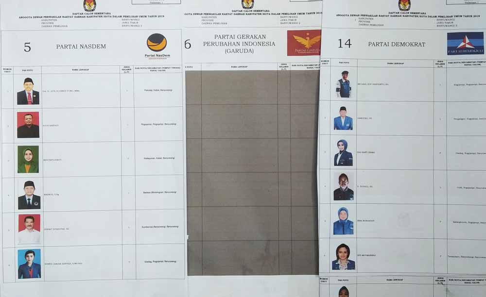 Gambar daftar Caleg di KPU Banyuwangi