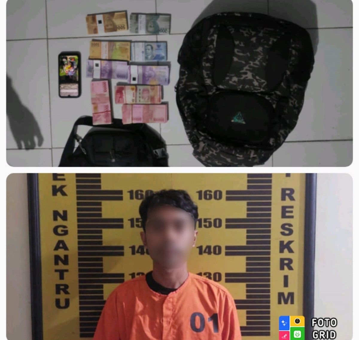 Pelaku pencurian dan barang bukti (Foto: Dok. Polres Tulungagung)