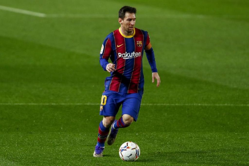 Pemain bintang Barcelona, Lionel Messi )Foto: AP/Joan Monfort via Republika)