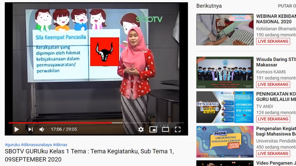 Pada Channel YouTube milik staiun televisi lokal di Surabaya pagi ini sudah berubah