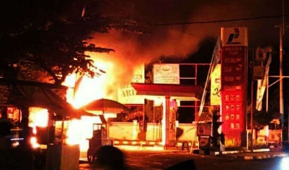 Kebakaran di SPBU Kasembon, Malang